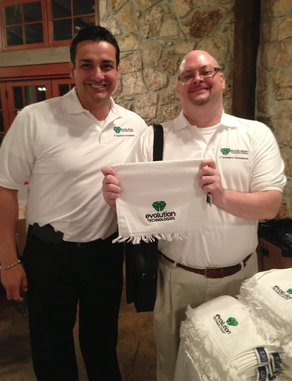 Evolution Technologies founder Dan Vega with Jon Phillips in the company's early days