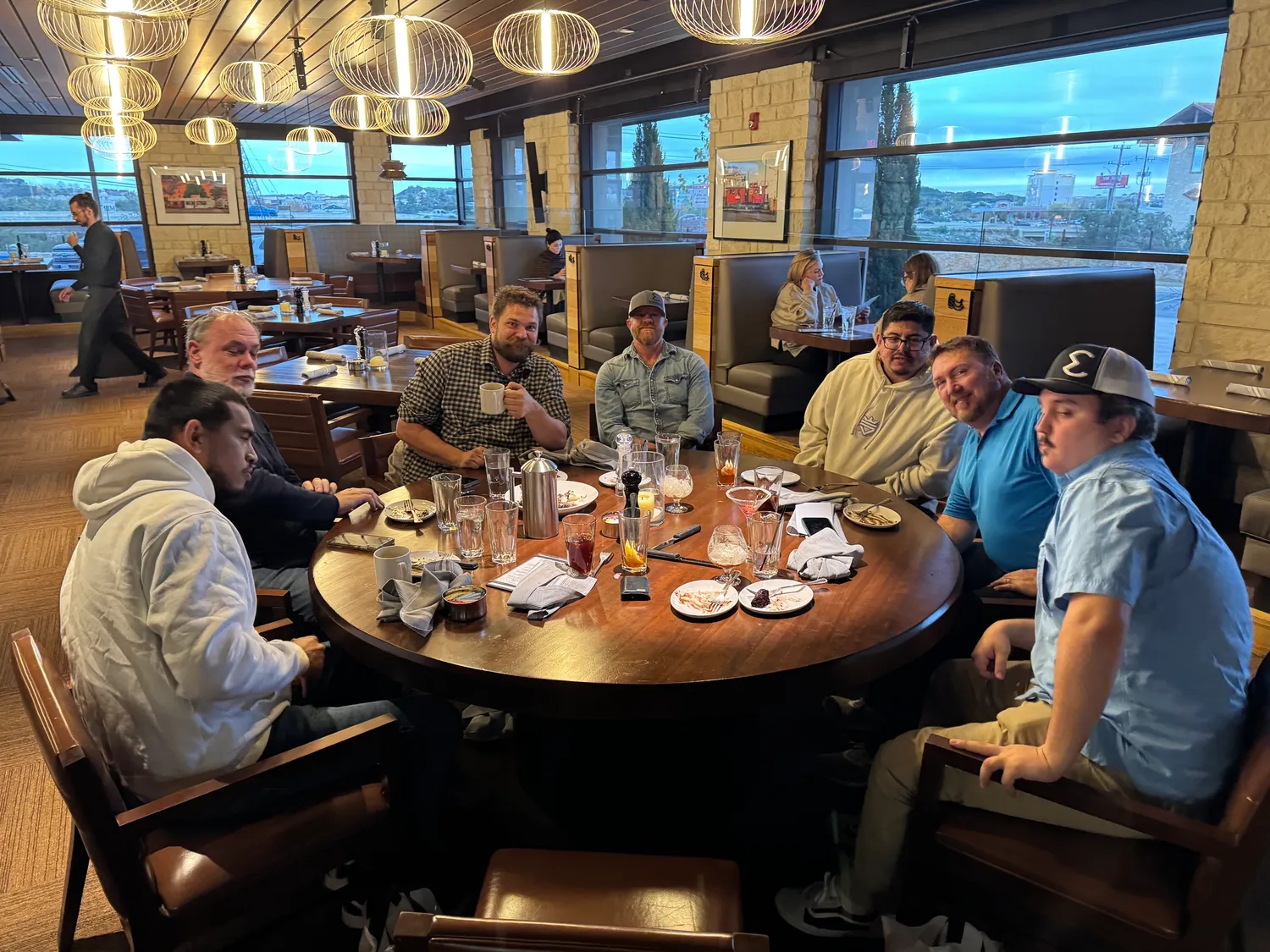 The whole Evolution Technologies team together at a company team lunch